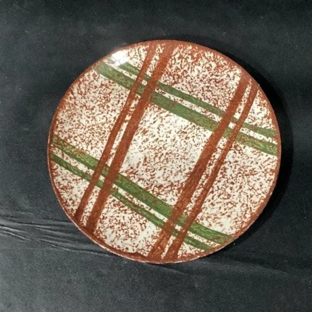 Blue Ridge Pottery Rustic Plaid Skyline Saucer, Set of 4 Replacement Dinnereware